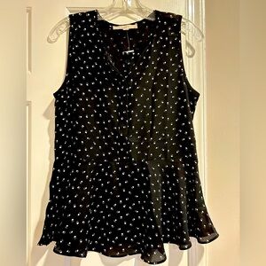 NWT Peplum sleeveless top with paw print